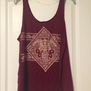 Maroon elephant tank top